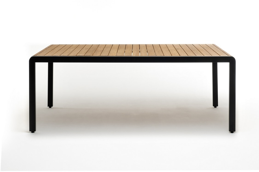 Обеденный стол из алюминия MAYA 200 см темный графит