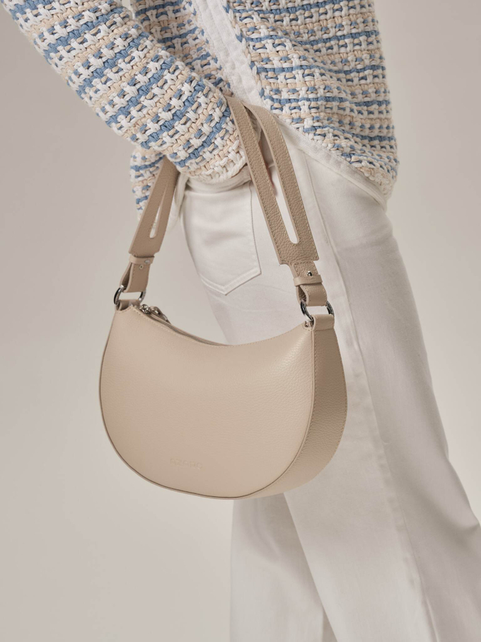 Сумка женская сэддл бежевая