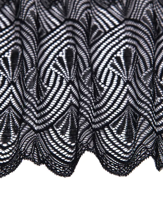 273 Кружево эластичное 18 см, Италия, арки, черный