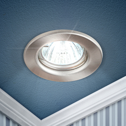 Светильник встраиваемый штампованный ЭРА ST1 SN под лампу MR16 GU5.3 сатин никель