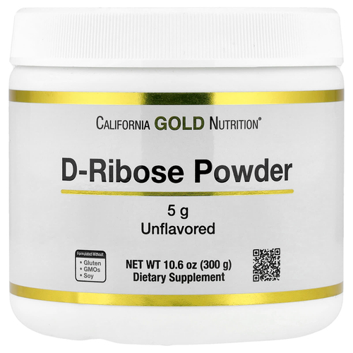 California Gold Nutrition, D-рибоза в порошке, без добавок, 300 г (10,6 унции)