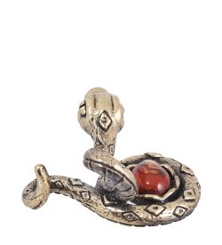 Народные промыслы AM-3984 Фигурка «Змея Гадюка» (латунь, янтарь)