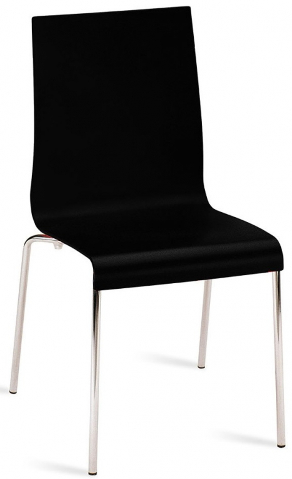 Стул пластиковый Papatya Icon-S, хромированный, черный