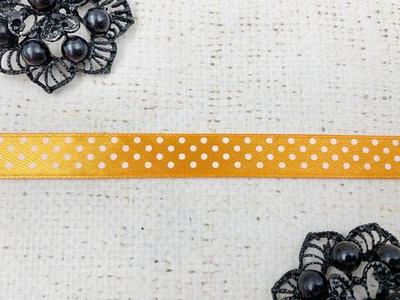 Лента атласная горох, ш. 1,2 см, оранжевый