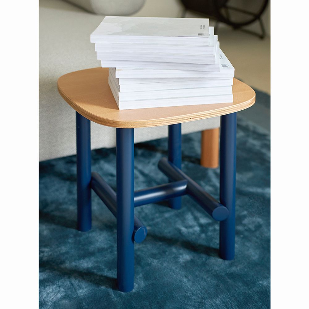 Столик Ottal, 44,5х44,5х45 см, бук, бежевый/синий