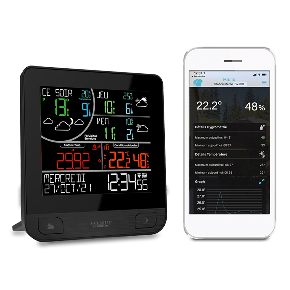 Погодная станция LaCrosse LW3101, с цветным экраном и WiFi с прогнозом погоды на 3 дня