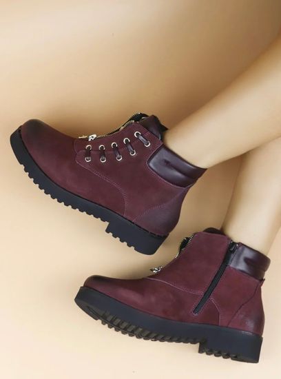Женские полусапоги | 2907 (бордовый)