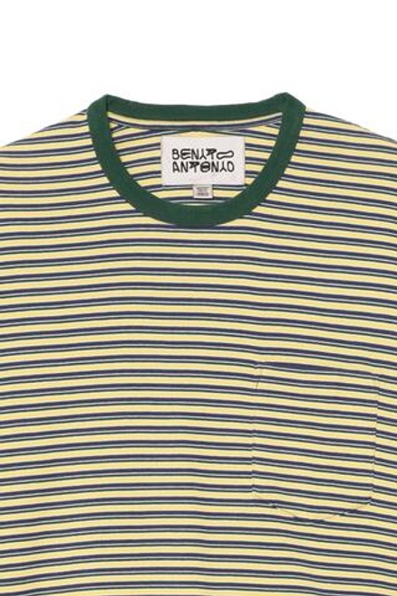 ZARA X BENITO ANTONIO ФУТБОЛКА В ПОЛОСКУ, ЗЕЛЕНОВАТЫЙ