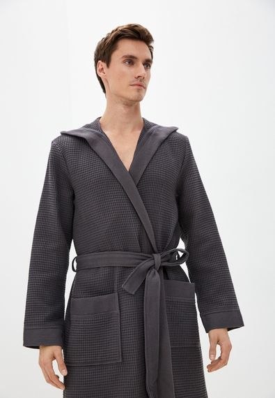 Гамлет (антрацит) S Мужской Халат с капюшоном