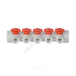 Коллектор PP-R белый Дн 40х20 на 2 выхода с кранами VALFEX 101134002