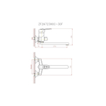 Смеситель для ванны и раковины 40к CN2204 CRON L-излив 300мм,  ХРОМ
