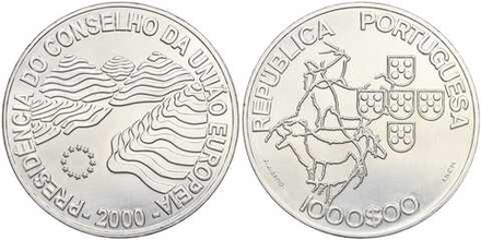 Португалия 1000 эскудо, 2000 Председательство Португалии в совете ЕС