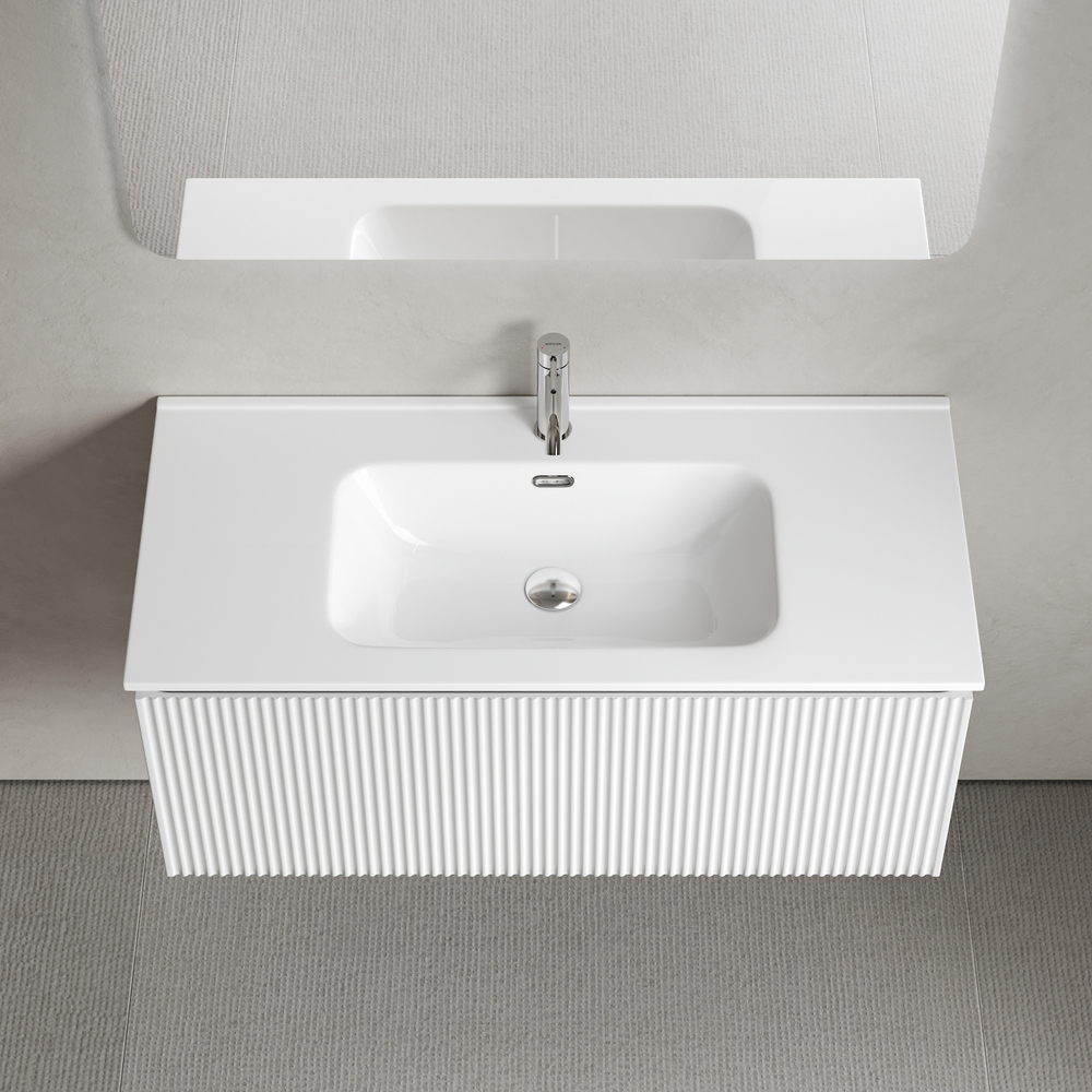 Тумба подвесная Sancos Snob R 1.0 с одним ящиком 995х445х406, Bianco, SNR1.0100W