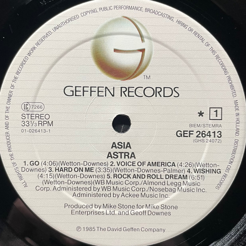 Asia ‎– Astra (Голландия 1985г.)