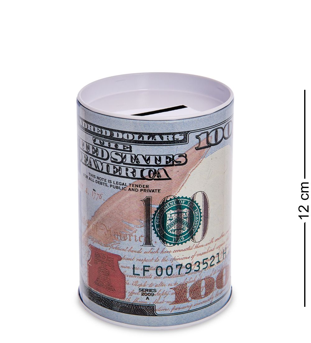 BX-222/1 Металлическая копилка «100 Долларов» 12см