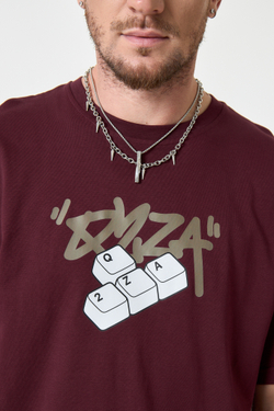 Футболка Q2ZA - "Клавиатура" (бордо)