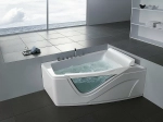 Ванна акриловая Gemy Glass Panel G9056 B 170x130 белая с гидромассажем