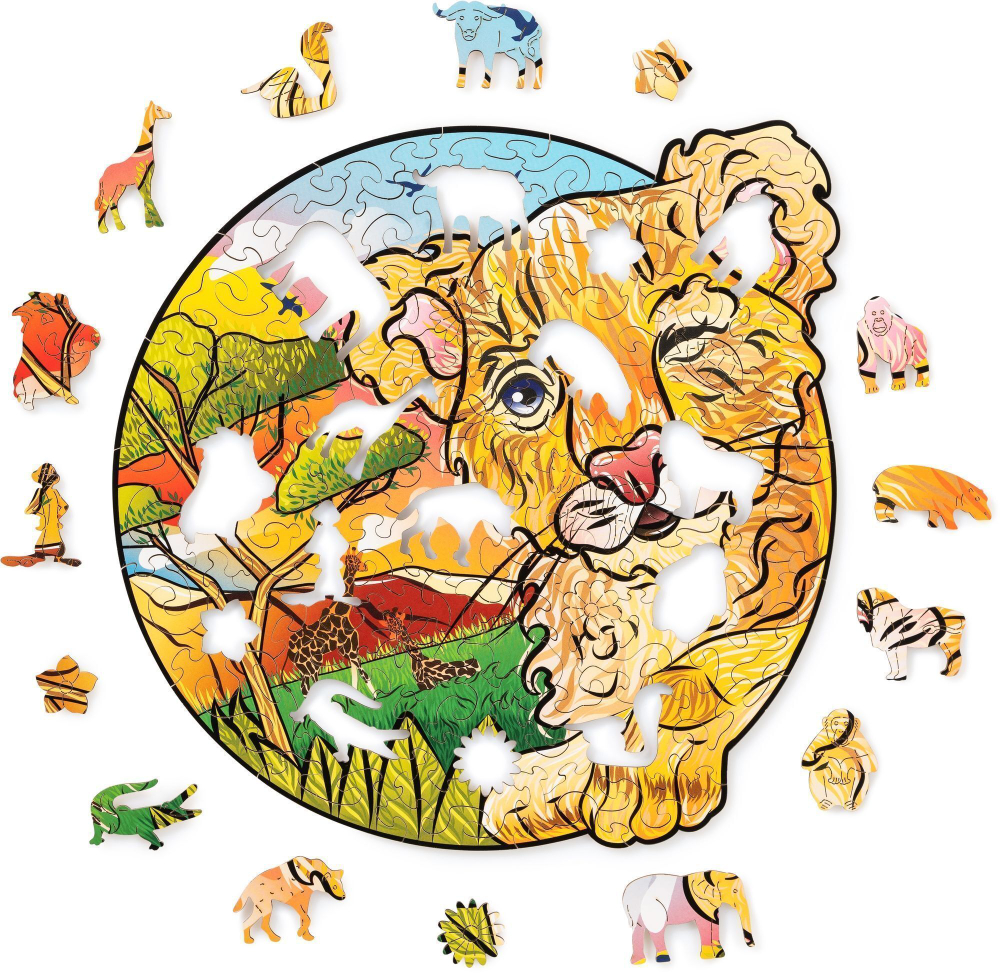 Деревянный пазл Wood Trick Игривый Львенок (24x25 см)