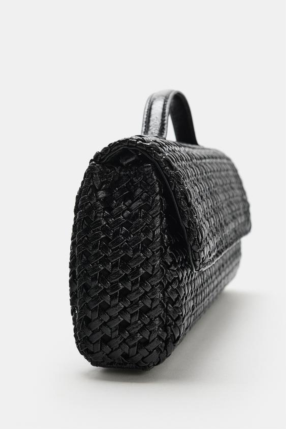 ZARA ПЛЕТЕНЫЙ КЛАТЧ, ЧЕРНЫЙ