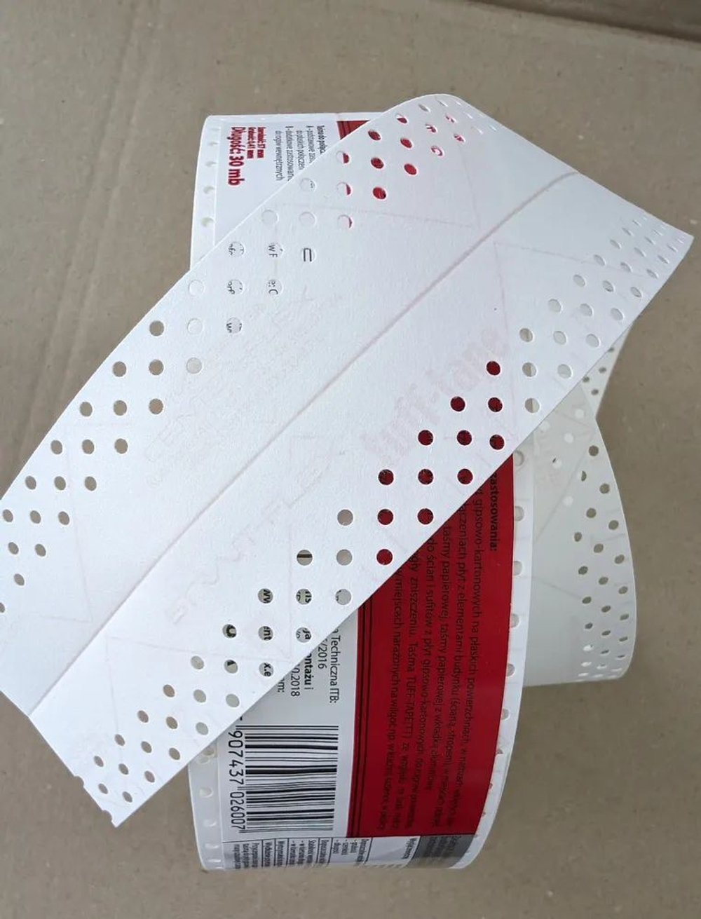 Лента углоформирующая армирующая 30м ,ш/57мм,толщ/0,41мм Tuff-Tape Strait-Flex