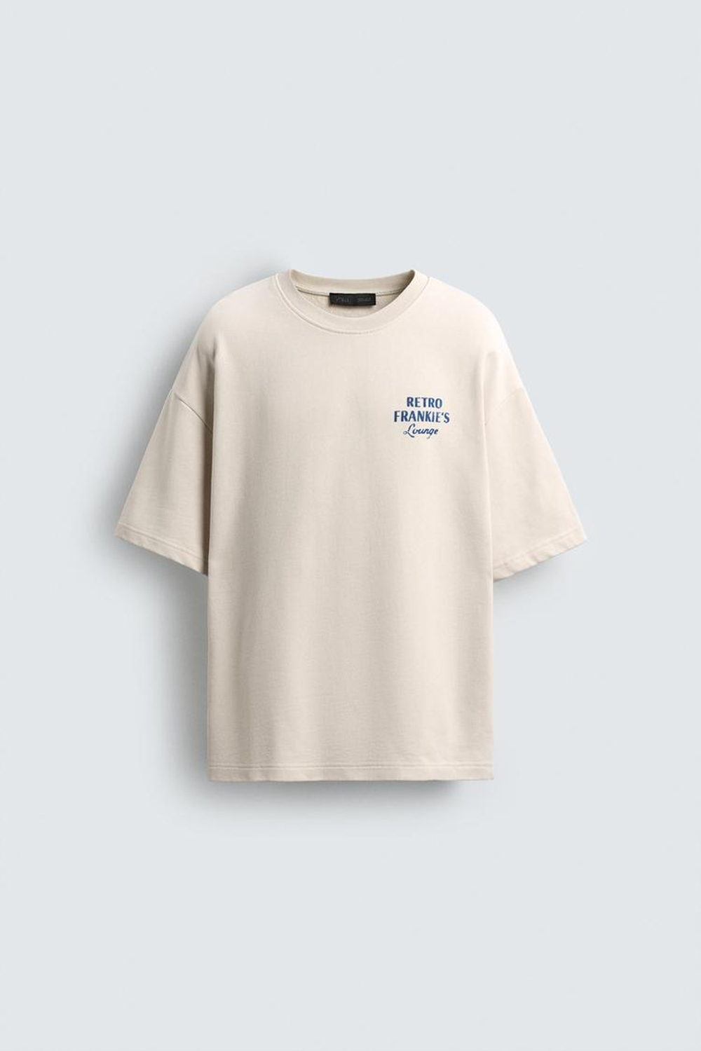 ZARA ТОЛСТОВКА СТИРАНАЯ С ГРАФИЧЕСКИМ ПРИНТОМ, ЦВЕТ СЛОНОВОЙ КОСТИ