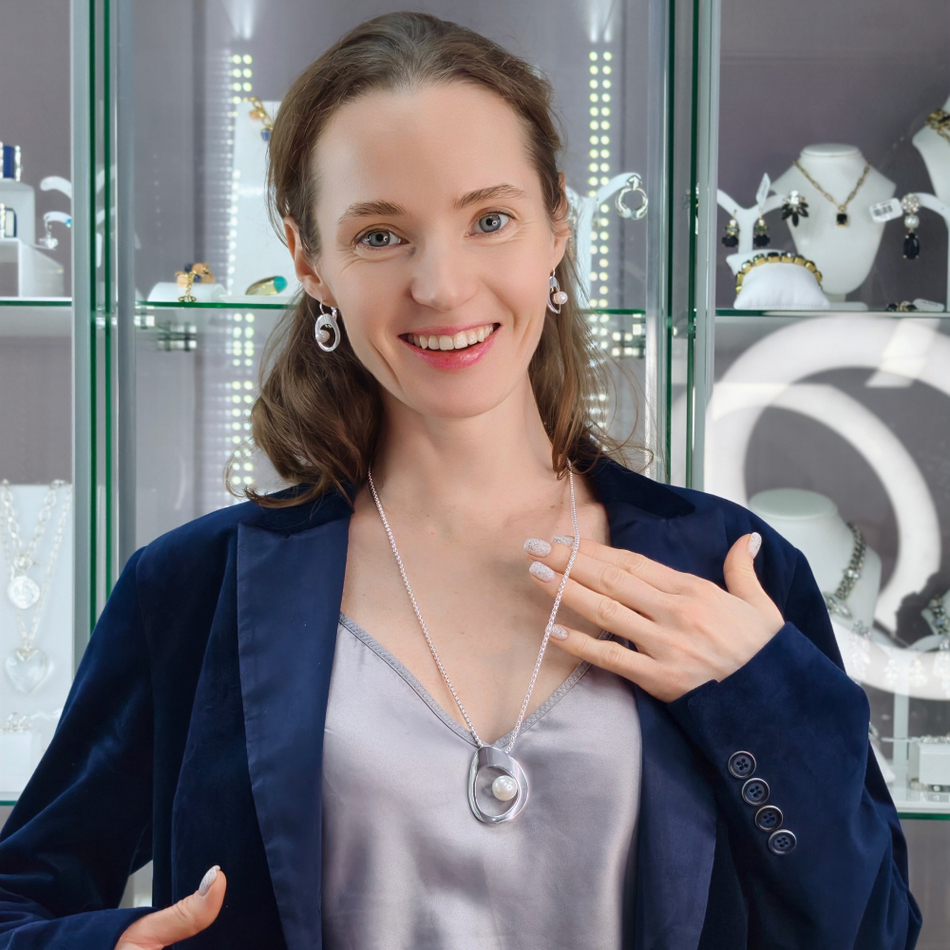 Серьги Fiore Luna WHITE PEARL ABE31545-03 S