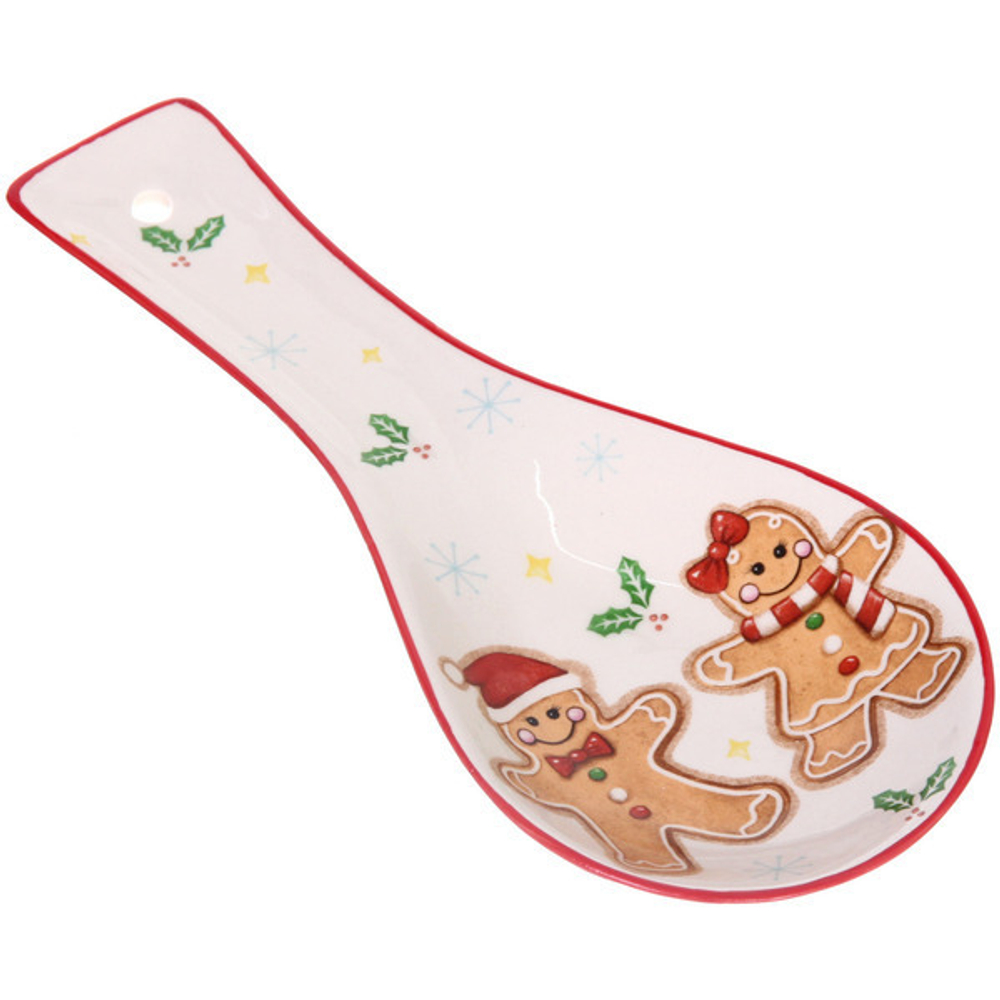 Подставка под ложку керамическая «Пряничные человечки» 24,5*10,5*3,1см