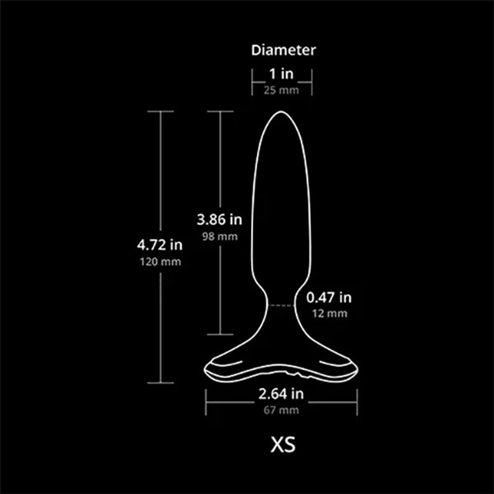 Черная анальная вибропробка 2,5см с управлением через приложение Lovense Hush 2 Anal Vibrating Butt Plug Size XS Black