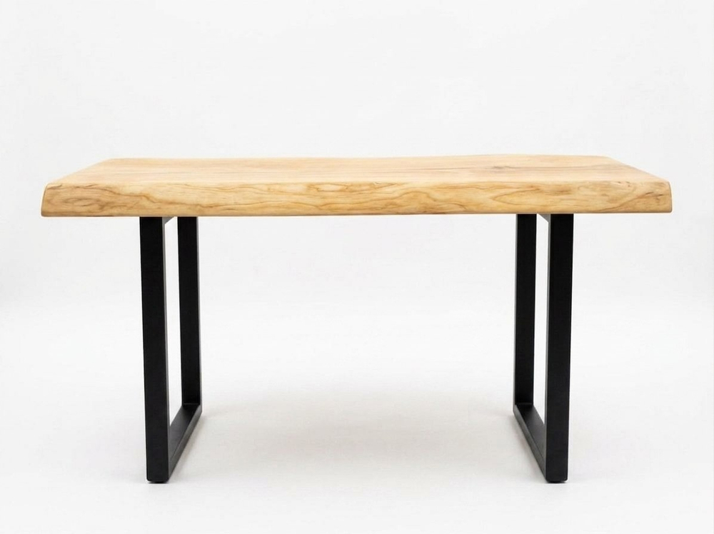 Обеденный стол из слэба тополя WHITE 120