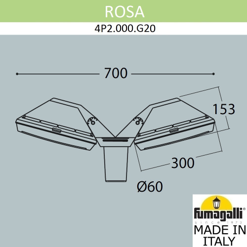 Фонарь на столб Fumagalli GUIZEPPE 4P2.000.G20.LYF1R