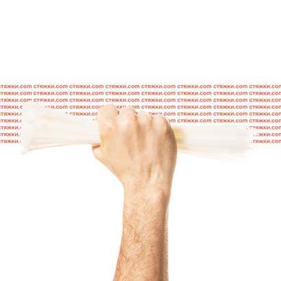 Стяжка - хомут кабельная нейлоновая КСС 5х300 белые — 100 шт/уп