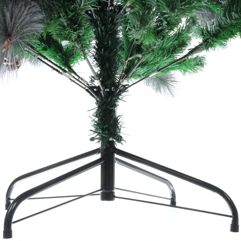 Ёлка «Богемия» 180 см, ПВХ+Леска, шишки, белое напыление (680 веток)