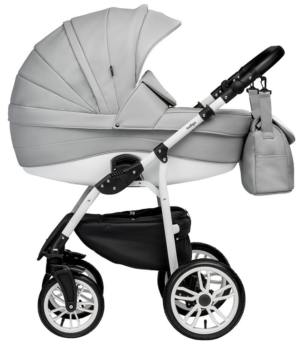 Детская коляска Indigo Indigo Special New 3 в 1 с автокреслом Avionaut Cosmo Is04 серая кожа