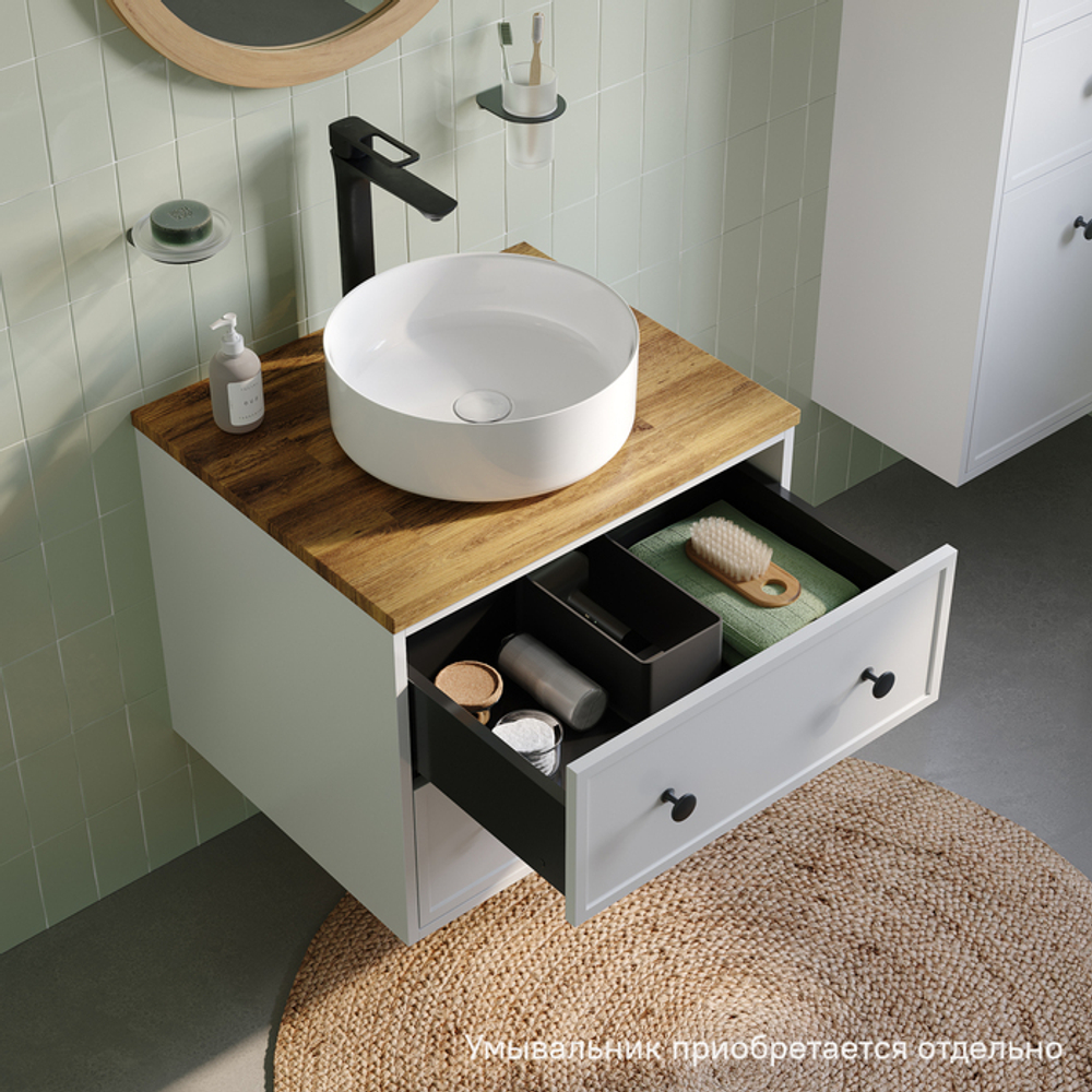 Тумба подвесная IDDIS Torr, под столешницу, 60 см, белый матовый, TOR60WBi95