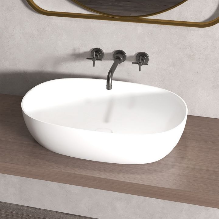 Раковина накладная ABBER Stein AS2633 белая матовая