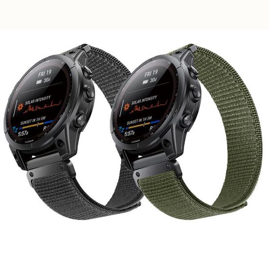Ремешок TacFit 22 мм. для Garmin Fenix 7 / 6 / 5, Epix 2, Instinct / Instinct 2, Forerunner 9х5, Marq / Marq 2 нейлоновый быстросъемный Велкро (Хаки)