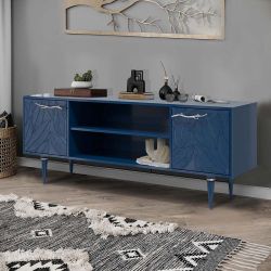 Тумба под ТВ Арт Колор leaves 155см Классик Сильвер Королевский синий