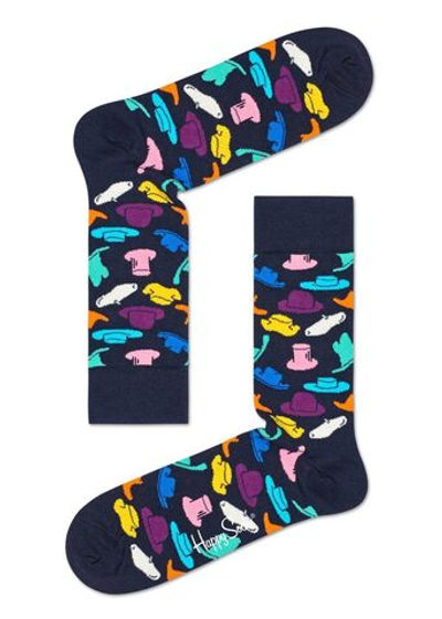 Носки унисекс Hats Sock с цветными шляпками (Размер: 29) (Цвет: темно-синий)