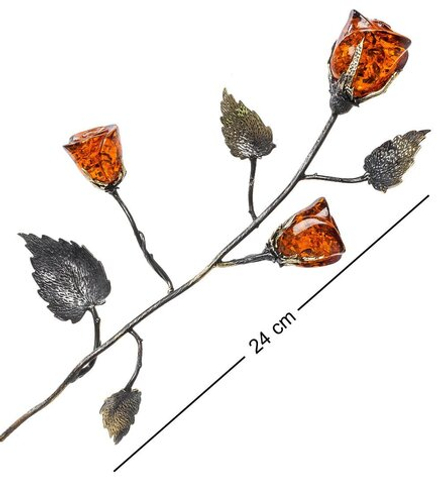 AM-1263 Фигурка «Роза» (латунь, янтарь)