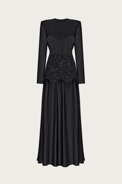 БАСКА ИЗ ОРГАНЗЫ И КРУЖЕВА, РАСШИТОГО БИСЕРОМ И ПАЙЕТКАМИ