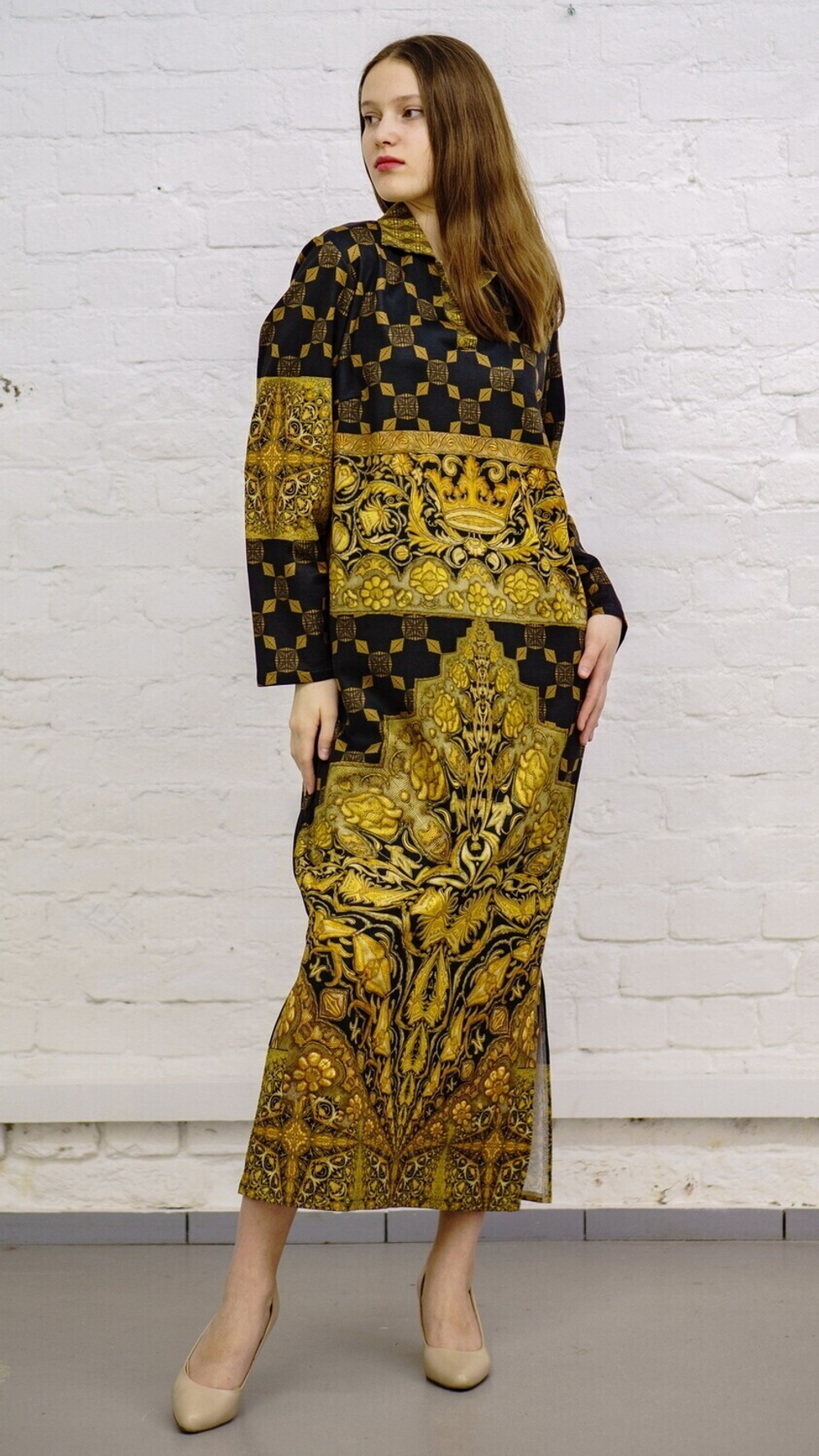 Платье "Византия 2", по мотивам русского золотного шитья в церковных одеяниях