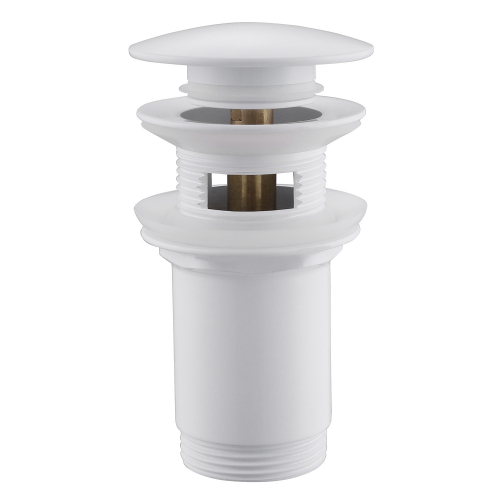 Донный клапан ABBER AF0010W с переливом, клик-клак, белый