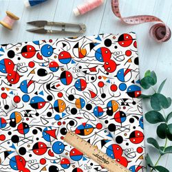 Ткань премиум сатин призрачный космос