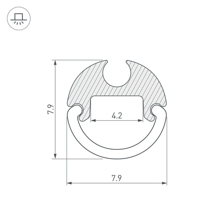 Профиль Arlight ARH-Round-D8-2000 Anod 036325