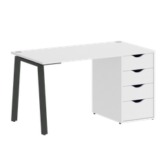 Home Office Стол письменный VR.SP-3-138.4.A Белый Бриллиант/Металл Антрацит 1380*720*750