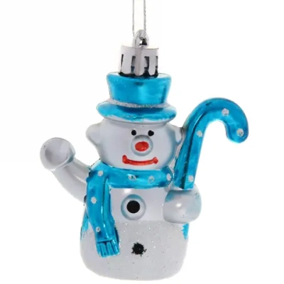 Ёлочные игрушки «Снеговички с посохом» 7,5*6,5см (набор 3шт)