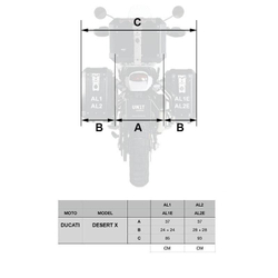 Unitgarage Кофры алюминиевые боковые (комплект 2 шт) + крепления DesertX AL1C_BL+3901