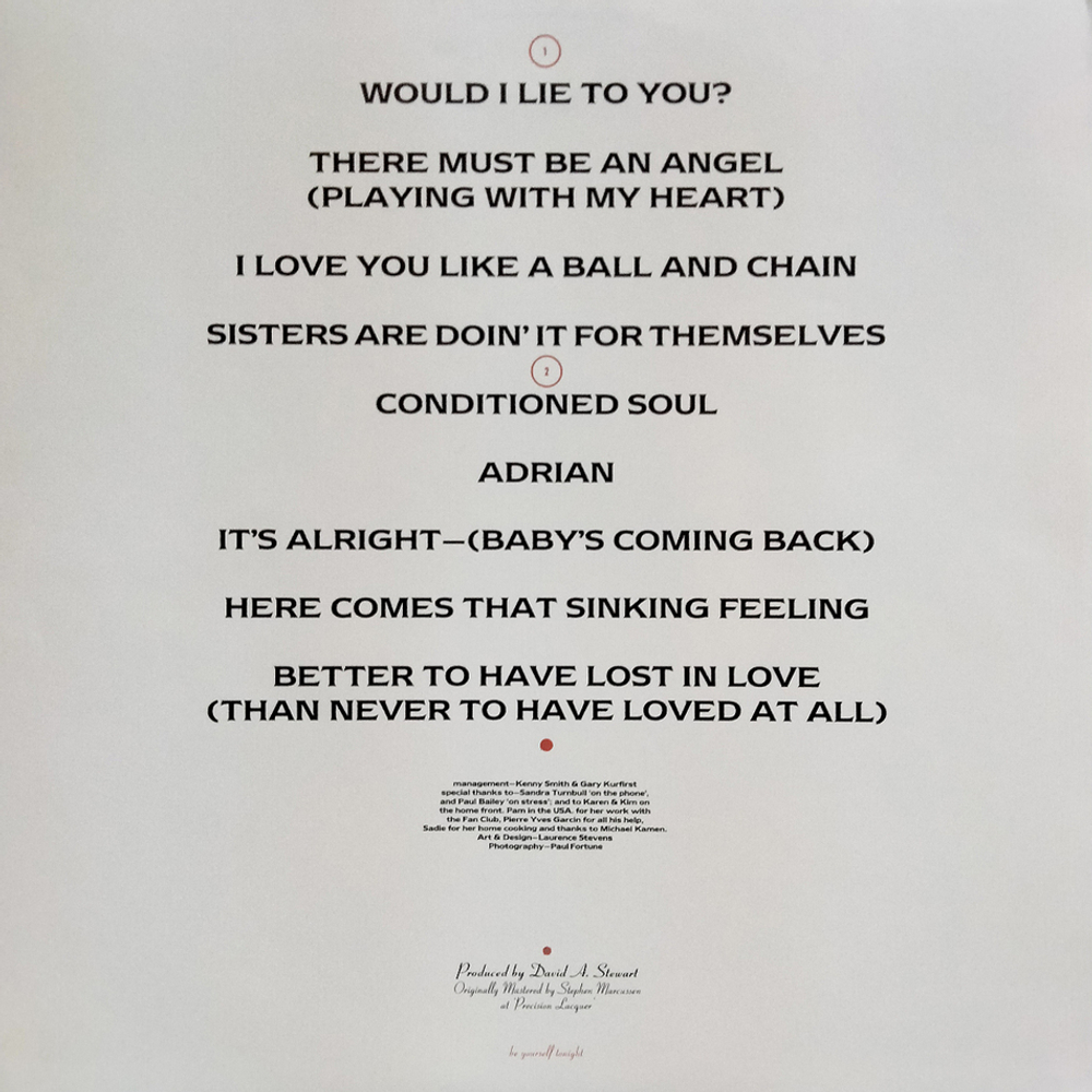 Eurythmics / Be Yourself Tonight (LP)