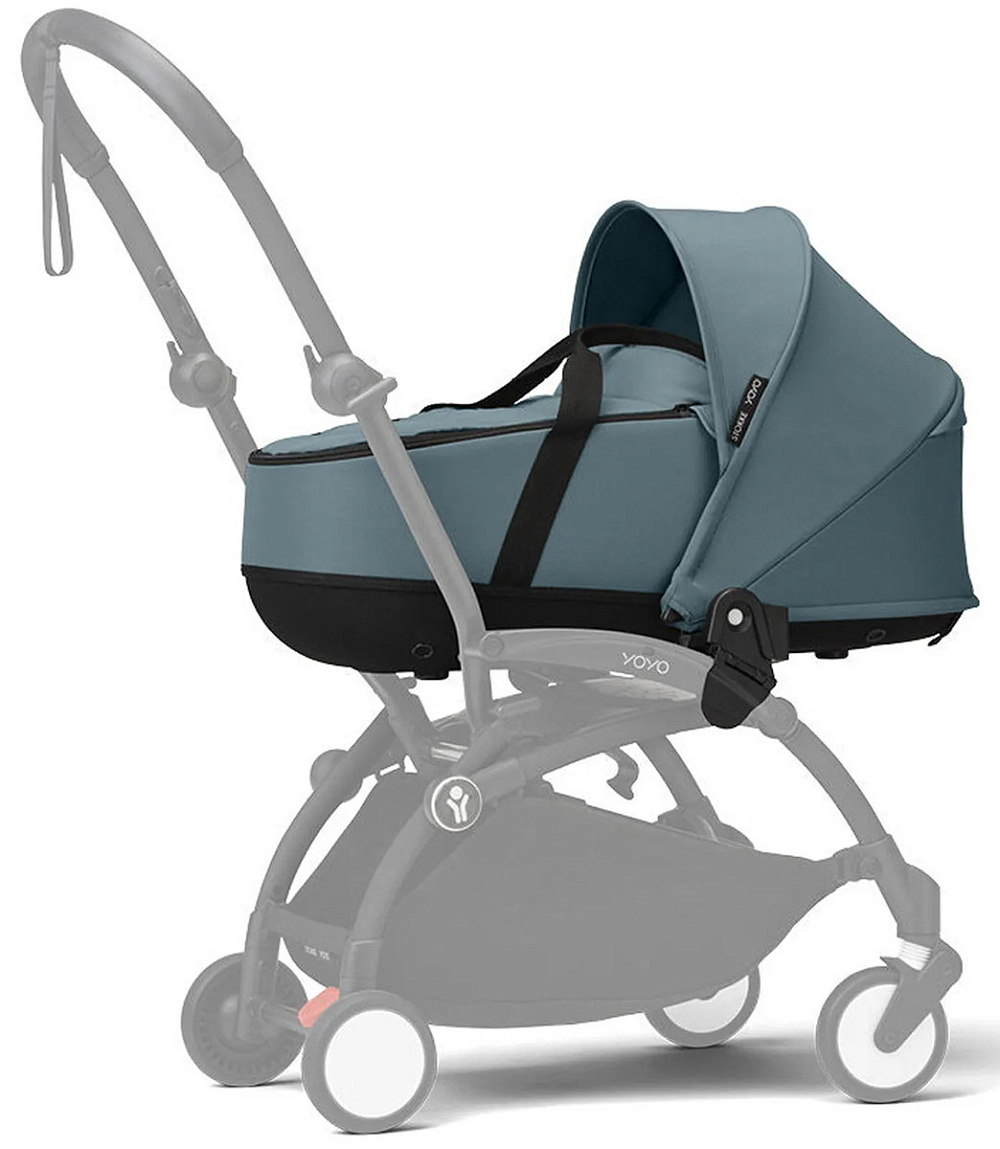 Коляска Stokke YOYO3 Newborn Shell рама белая White 2 в 1 Aqua