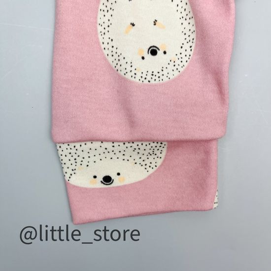 Штанишки хлопковые "Ежики" розовый жемчуг